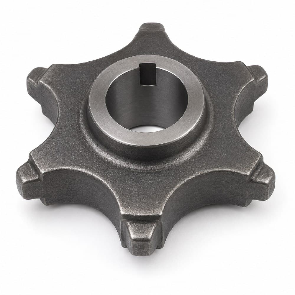 Toothed wheel (sprocket) for DIN 764 chain, six teeth and keyed bore