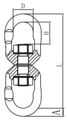 Grade 80 Regular Swivel — dimension drawing