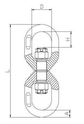 Grade 80 Swivel Lifting Eye — dimension drawing