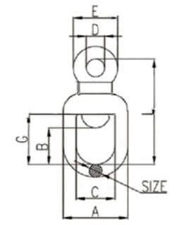 Eye Swivel — JIS Type, Single Eye — dimension drawing