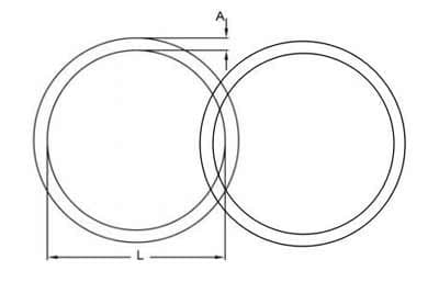 Stainless Steel Double Ring — dimension drawing