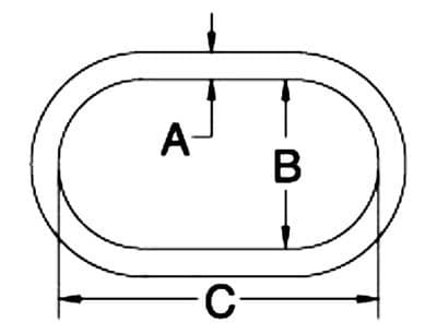 Stainless Steel Drop Forged Master Link — dimension drawing