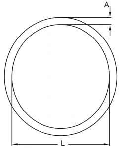 Stainless Steel Round Ring (O Ring) — dimension drawing