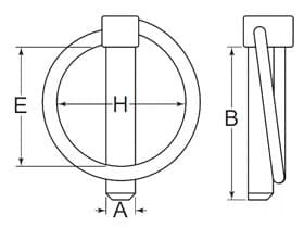 Lynch Pin — dimension drawing, zinc plated