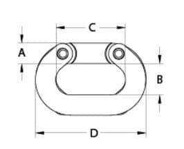 Stainless Steel Drop Forged Split Chain Connecting Link — dimension drawing