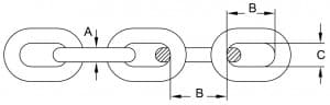 Stainless Steel Lifting Chain — dimension drawing