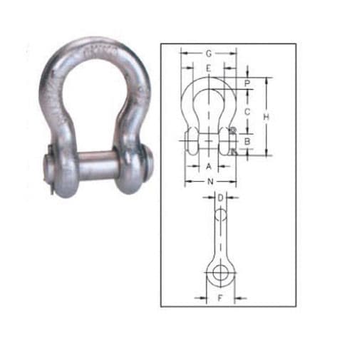 Round Pin Anchor Shackle — G-213 Pattern