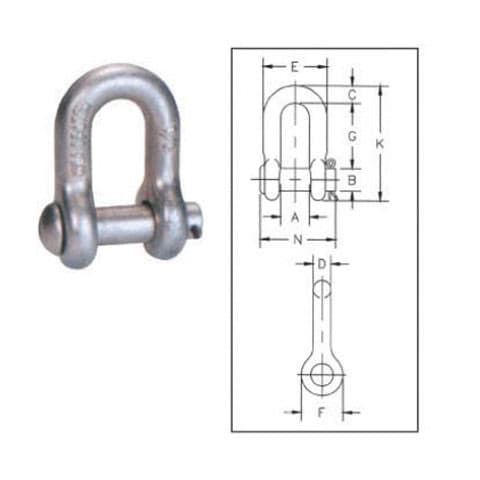 Round Pin Chain Shackle — G-215 Pattern