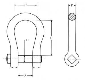 Galvanized Shackle — Italian Type