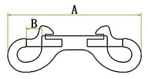 Double End Bolt Snap Hook — dimension drawing