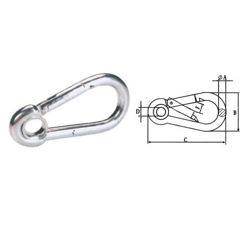 Snap Hook with Eyelet — Zinc Plated