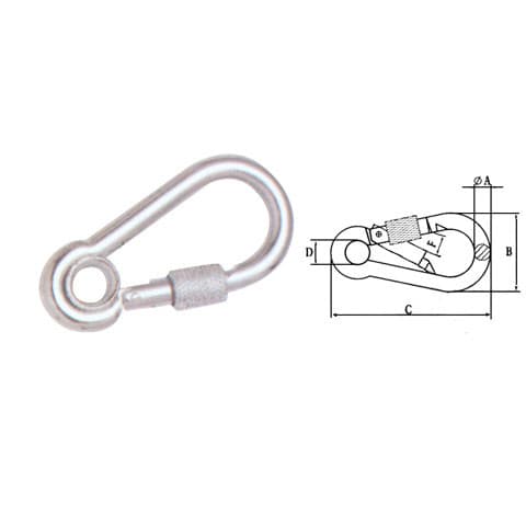 Snap Hook with Eyelet and Screw Lock — Zinc Plated