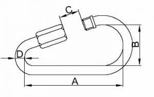 Pear Shaped Quick Link — Galvanized — dimension drawing