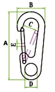Quick Release Snap Hook — dimension drawing