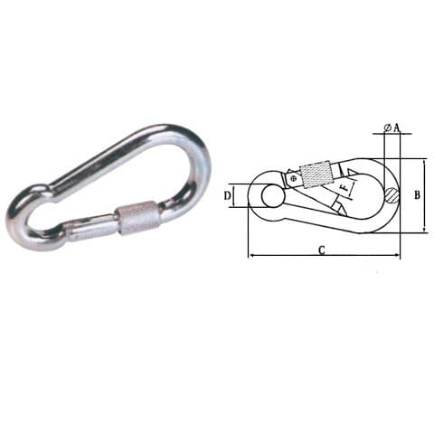 Snap Hook with Screw Lock — Zinc Plated