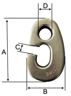 Stainless Steel G Hook — Egg Type — dimension drawing