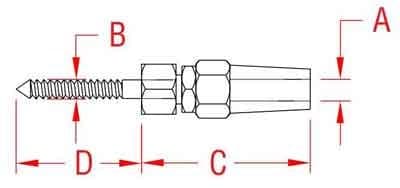 Stainless Steel Swageless Lag Screw Terminal