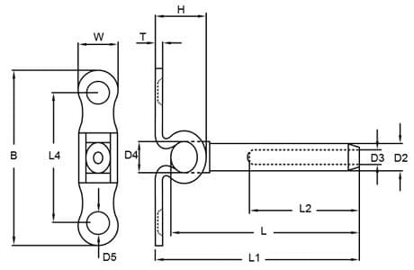 Stainless Steel Swage Deck Toggle Terminal for Cable Railing