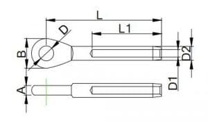 Stainless Steel Swage Eye Terminal