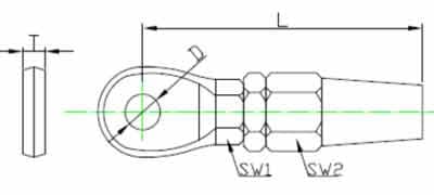 Stainless Steel Swageless Eye Terminal — dimension drawing