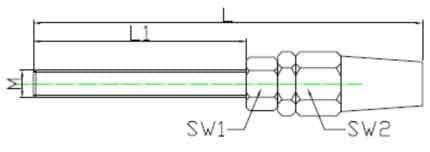 Stainless Steel Swageless Stud Terminal — dimension drawing