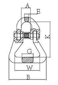 Grade 80 Web Sling Connector Alloy Steel Forged — dimension drawing