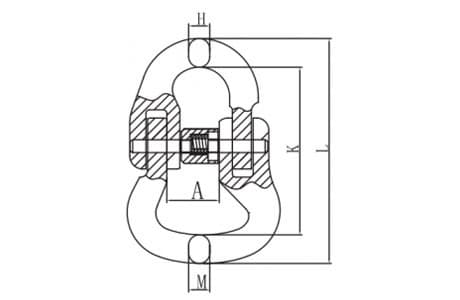 Grade 80 Special Webbing Connector — dimension drawing