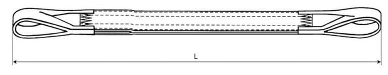 Polyester Flat Webbing Sling — Eye and Eye — dimension drawing