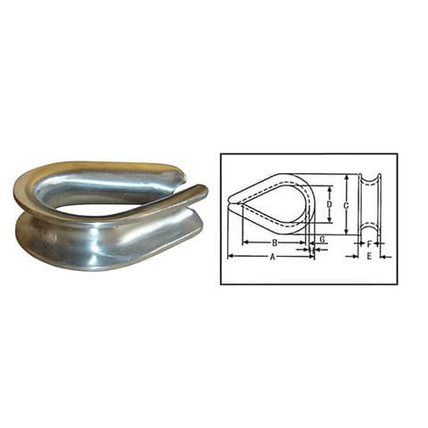 Extra Heavy Wire Rope Thimble — G-414 Pattern, Hot-Dip Galvanized