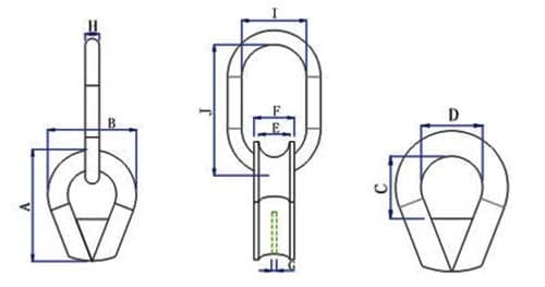 Fibre Rope Thimble — K3 — dimension drawing, k3-B, reinforced