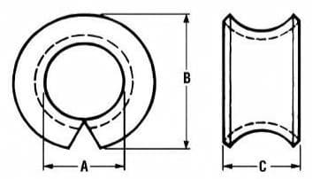 Manila Rope Thimble Galvanized — dimension drawing
