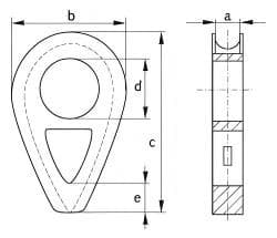 Solid Wire Rope Thimble — DIN 3091 — dimension drawing