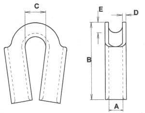 Stainless Steel Tube Thimble Heavy Duty — dimension drawing