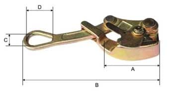 American Wire Rope Cable Grip — dimension drawing