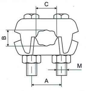 Deka Malleable Wire Rope Clip, Galvanized — dimension drawing