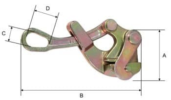 Japanese Type Wire Rope Cable Grip — dimension drawing