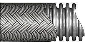 Hastelloy C276 annular corrugated hose with metal braid, close view
