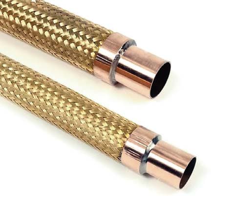 Bronze annular hose with single bronze braid and copper ends