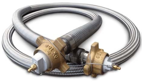 Cryogenic liquid nitrogen transfer hoses, braided stainless with bronze couplings