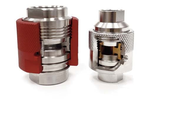 Met-O-Seal heavy-duty tanker coupling halves, red and steel