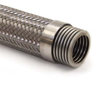 High-pressure 316L annular hose with double braid and end collar