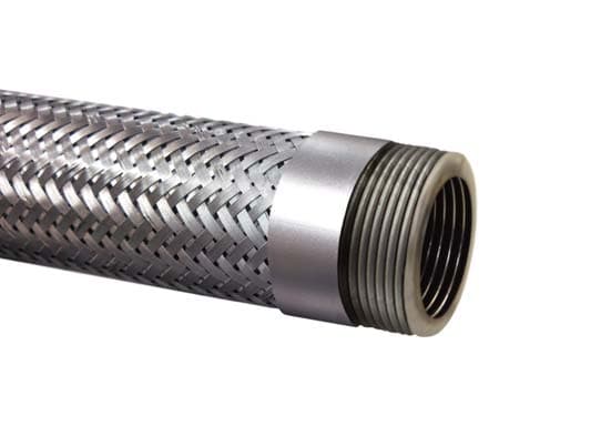 Fully compressed 316L annular hose with braid and collar