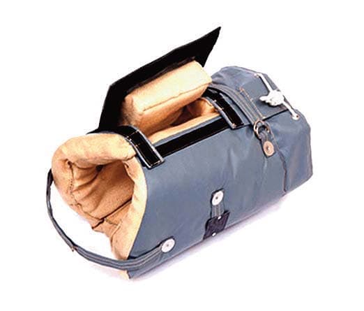 Removable thermal insulation cover, opened to show the lining