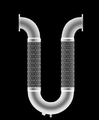 Flexible pipe loop with braided legs (V-loop listing, U-loop shown)