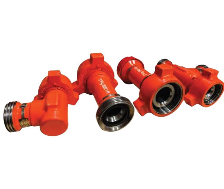 Orange dart check valves and fittings, 3 in × 1502 F×M, 10,000 psi sour