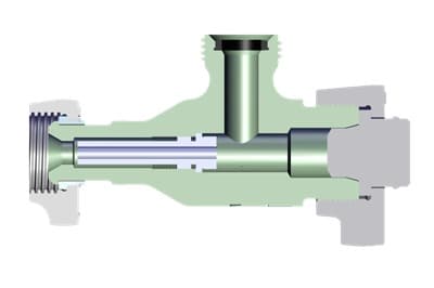 Cutaway of a positive choke, FC-140 trim, showing bean and flow path