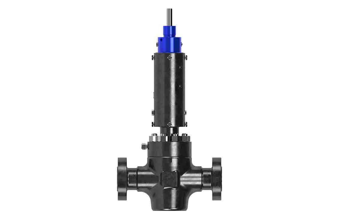 Black hydraulic fail-close gate valve with actuator, 3-1/16 in × 15M flanged