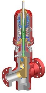 Cutaway of a hydraulic fail-close gate valve, 3-1/8 in × 5M flanged, API 6A PSL 2