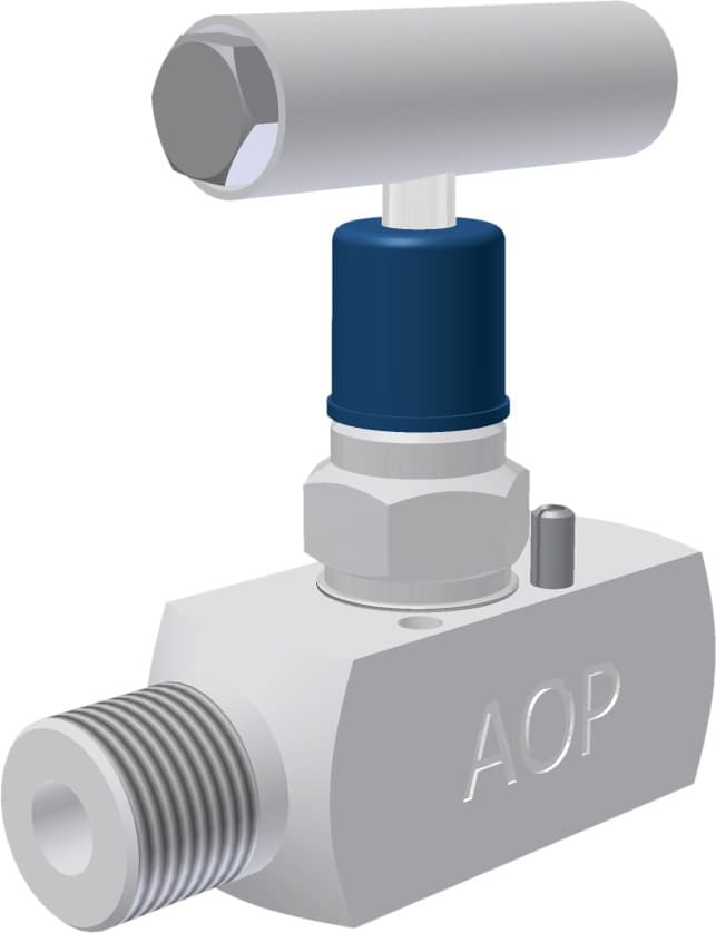 Single-block gauge isolation valve, 1/2 in NPT × 1/2 in NPT, 10,000 psi