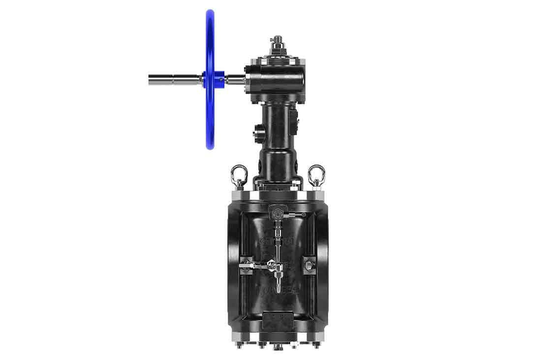 Black flanged valve with handwheel (TE plug valve, 2 in × 900# RF listing)